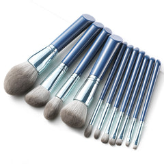 Exquisite blue makeup brushes set