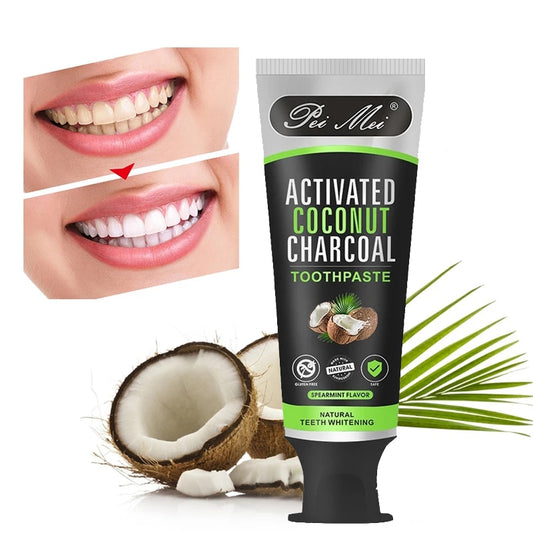 Activated Coconut Charcoal Toothpaste Remove Tooth Stains, Dark Pigment , Improve Coffee Cigarette Tea Teeth Tooth Paste 100g