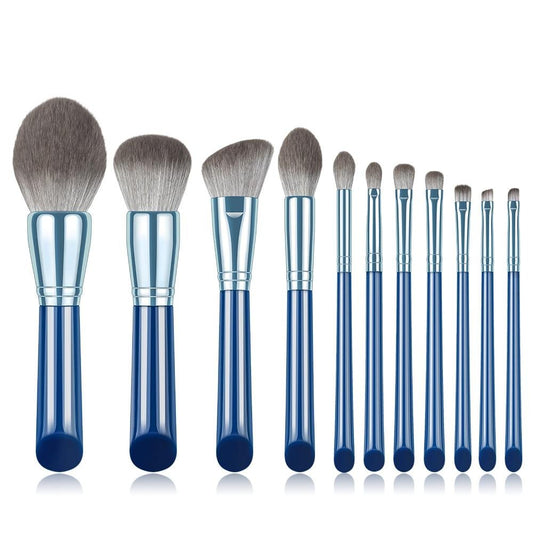 Exquisite Blue Makeup Brushes Set