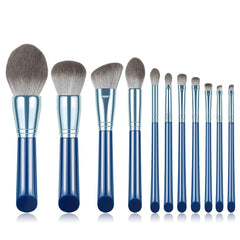Exquisite blue makeup brushes set